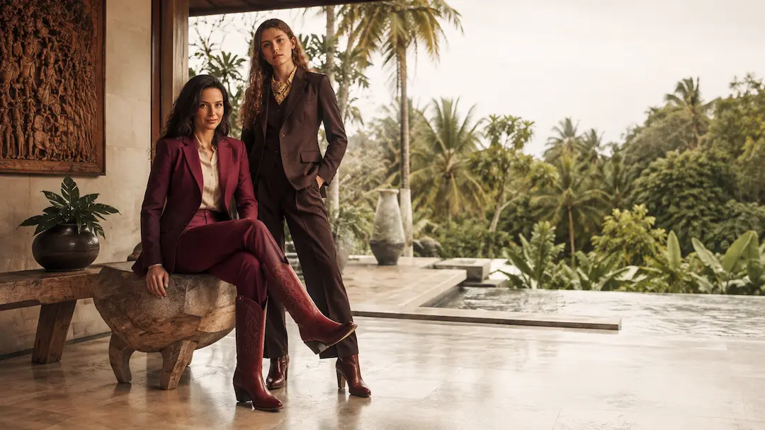 A woman wearing a custom tailored outfit made in Bali